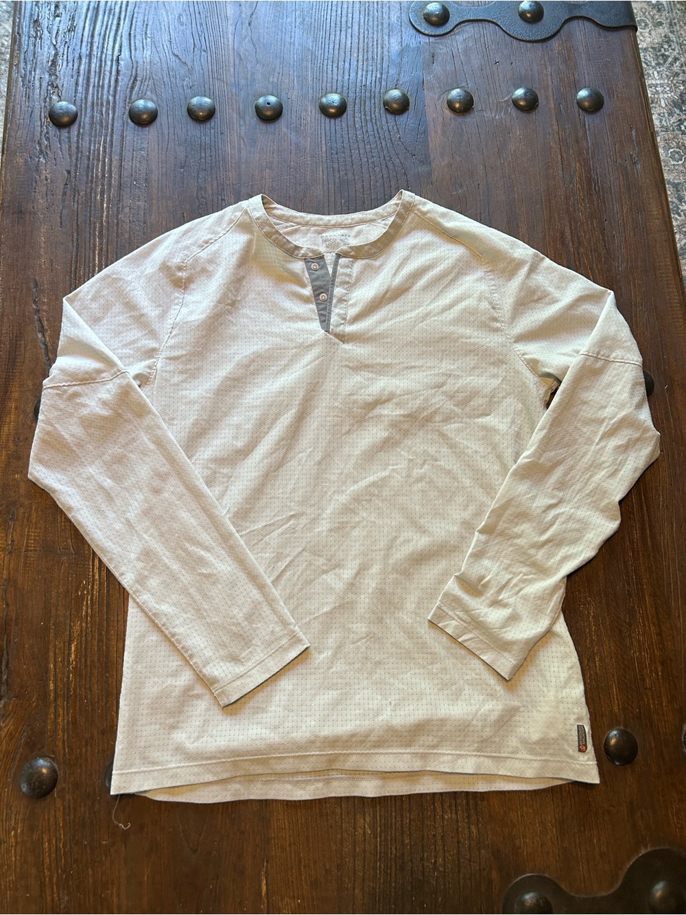 Mountain Hardwear Beige Long Sleeve Henley Shirt